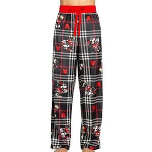 Disney's MICKEY Mouse Black/red Plaid Soft Pajama Pants Size Large Women's